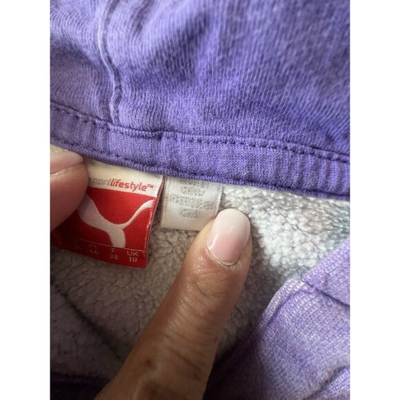 Puma Womens Purple Long Sleeve Pullover Hoodie Sweatshirt Size Small - Picture 6 of 7